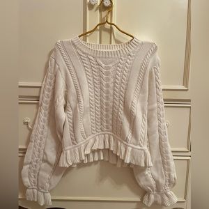 Show Me Your Mumu cream ruffled sweater